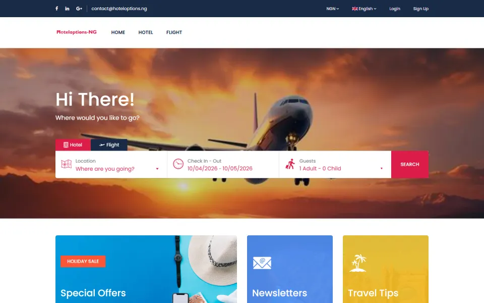 Hoteloptions.ng website