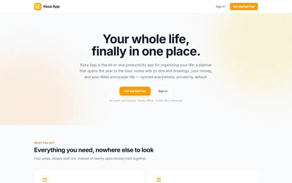 Keza App website